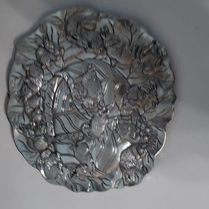 Vintage Arthur Court 1990 Rabbits in Brier Cabbage Patch Pewter/Silver Trivet